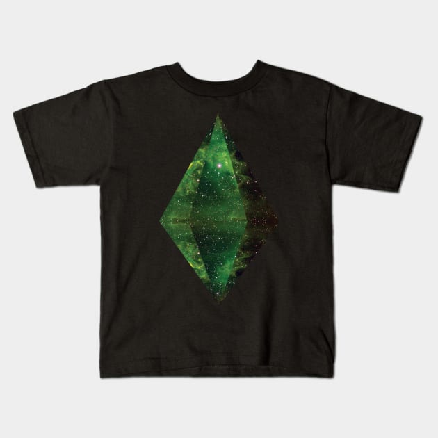 Ethereum Green stone logo Kids T-Shirt by mangobanana